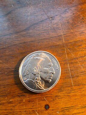 1 OZ COPPER ROUND INDIAN HEAD BUFFALO NICKEL STYLE